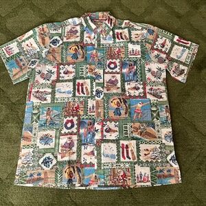 VTG Reyn Spooner 2002 Limited Christmas Hawaiian Shirt XXL Full Button Down